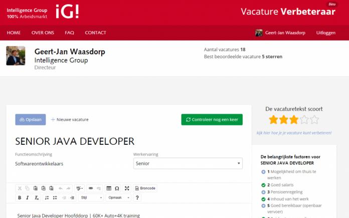 VacatureVerbeteraar.nl gaat op in nieuwe recruitment-module van Textmetrics: 