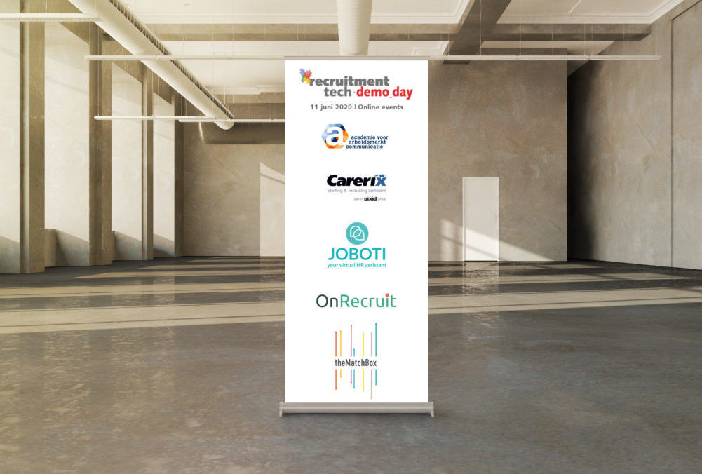 Weer 5 partners Demo_Day 2020 Online bekend: Academie voor Arbeidsmarktcommunicatie, Carerix, Joboti, OnRecruit & theMatchBox